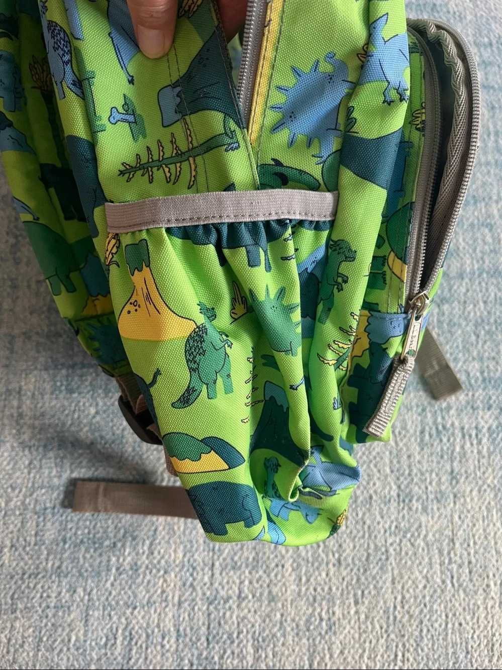 L.L. Bean Green Dinosaur Print Junior Kids Backpack 17L